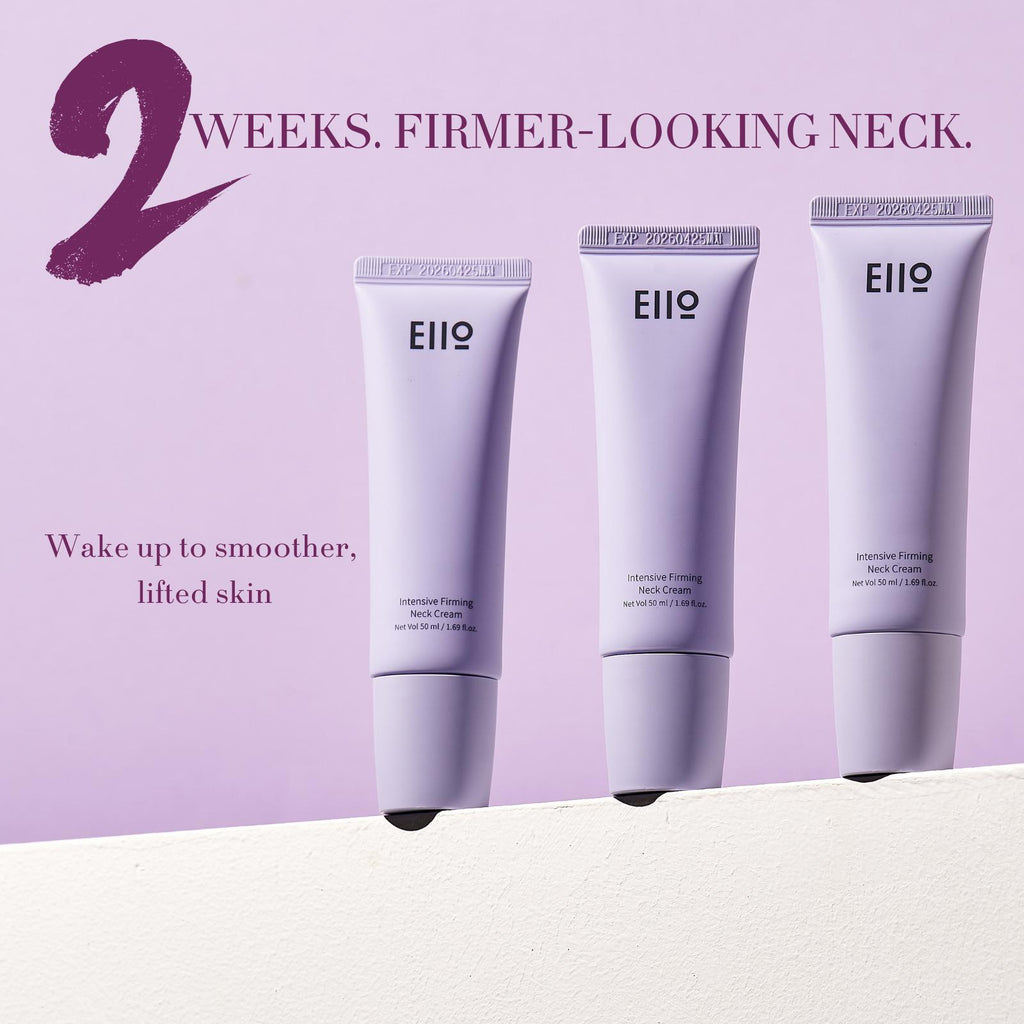 EIIO Intensive Firming Neck Cream 50ml - Anti-Wrinkle & Lifting Formula with Collagen & Peptide, Roller Massage for Smooth Skin