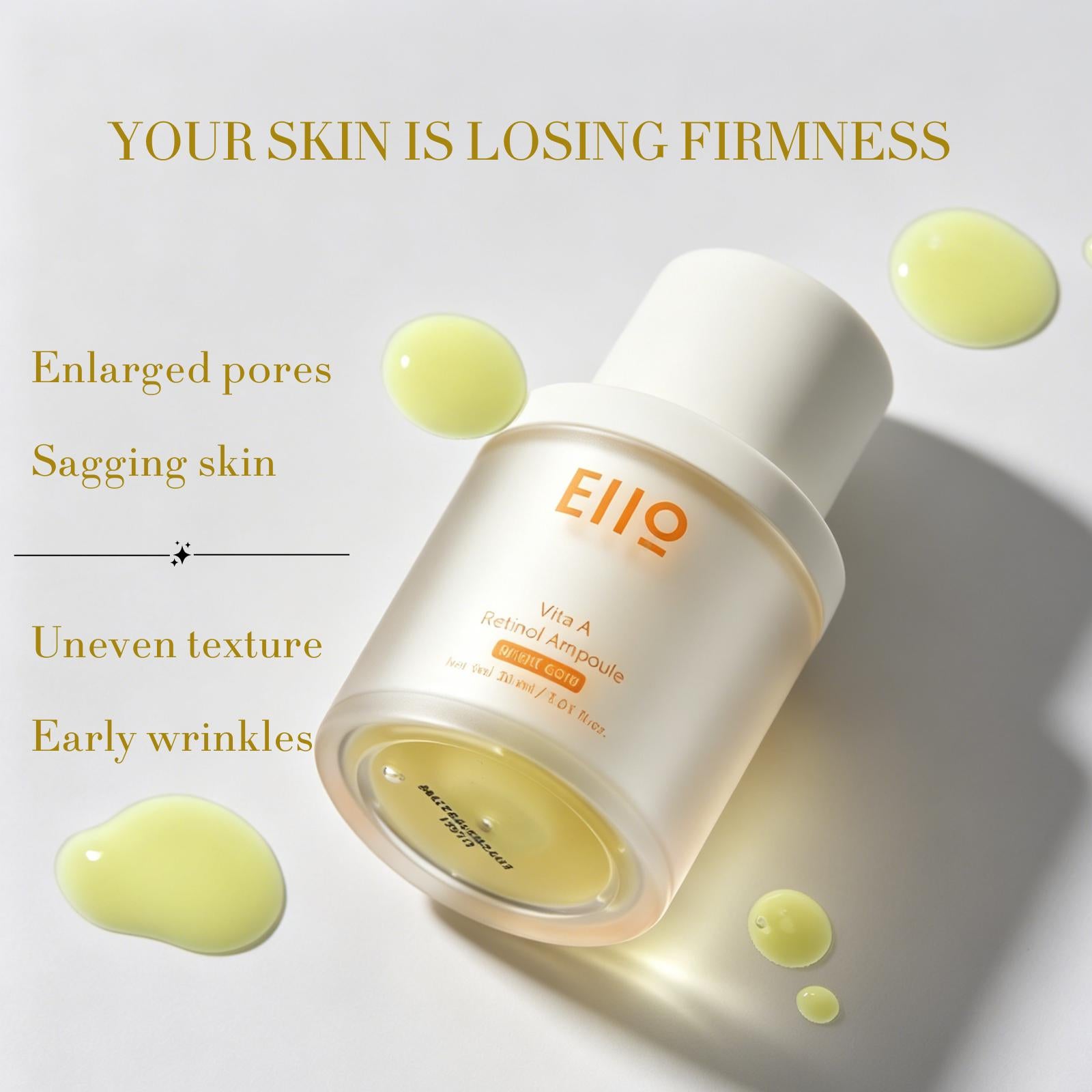 EIIO Vita A Retinol Ampoule 30ml - Night Care Serum for Anti-Aging, Firming & Pore Minimizing, with Retinol & Retinal Liposome