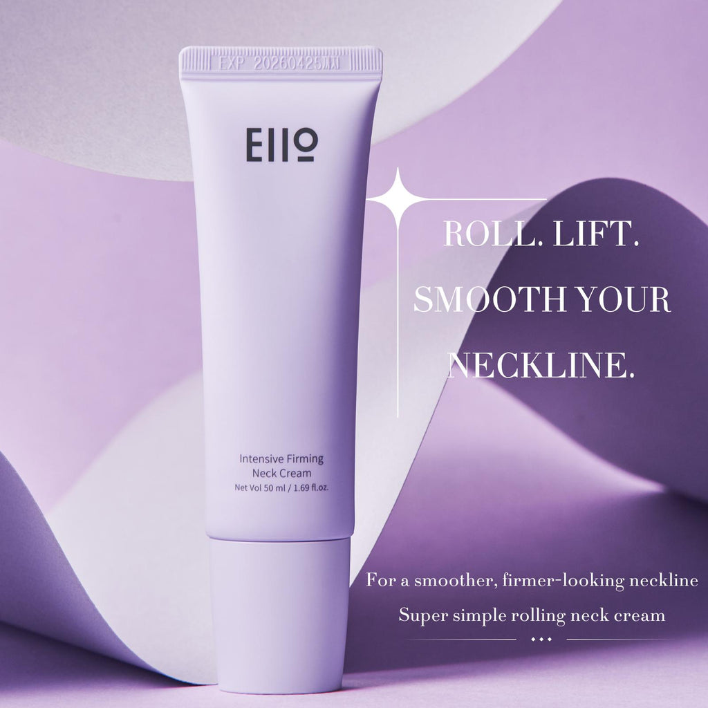 EIIO Intensive Firming Neck Cream 50ml - Anti-Wrinkle & Lifting Formula with Collagen & Peptide, Roller Massage for Smooth Skin